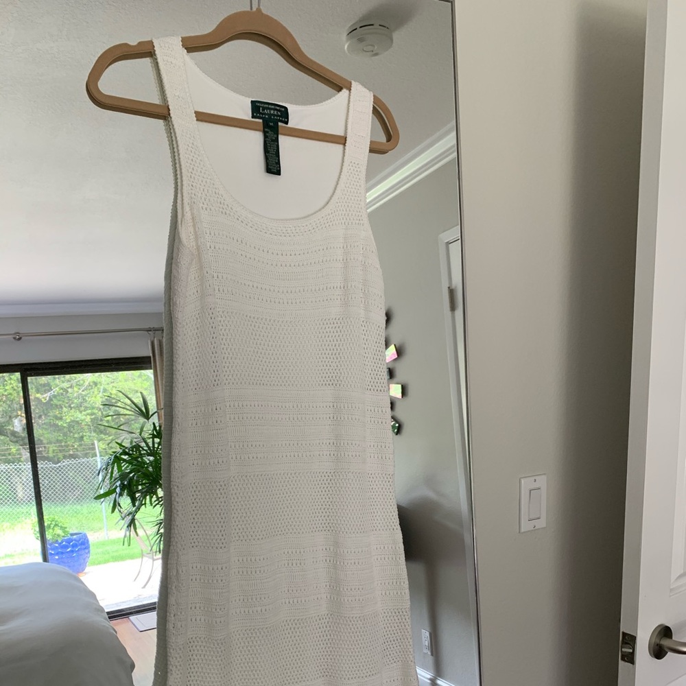 Lauren - Ralph Lauren white knitted summer dress M